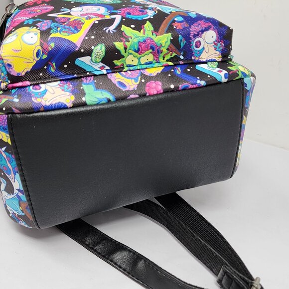 Rick & Morty Mini Backpack Bioworld Black Novelty Print Cartoon Bag New - Picture 6 of 8
